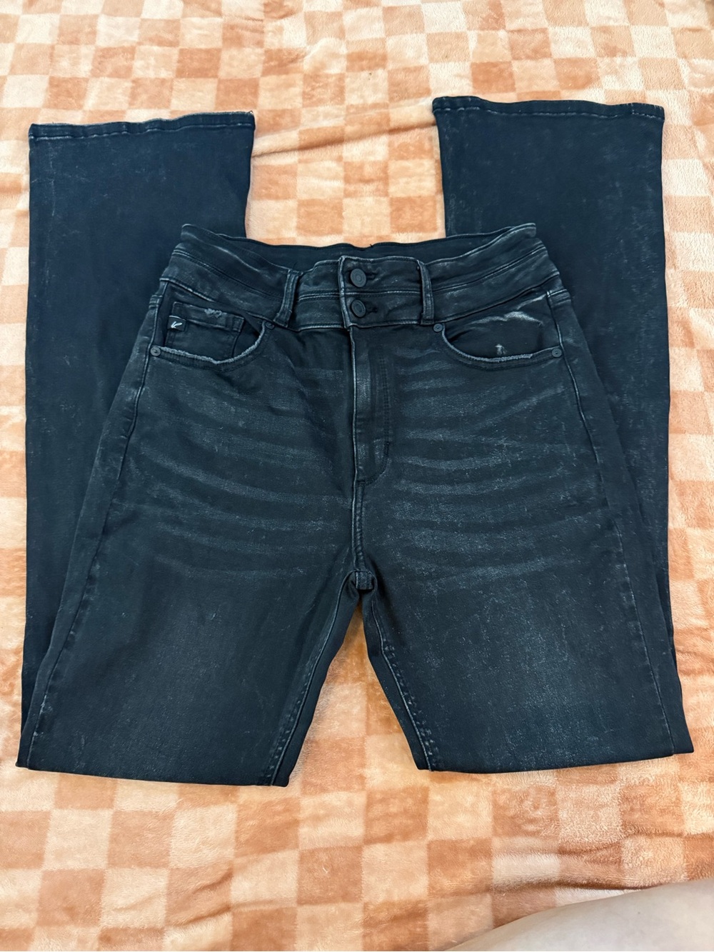 KanCan Washed Black High-Rise Flare Jeans